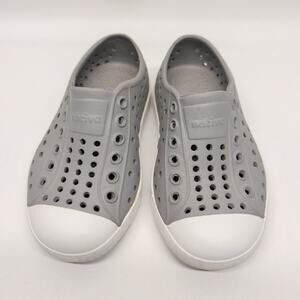 Native Boys Kids Jefferson Slip On Clog Size C7 Gray Perf Rubber Water Shoe